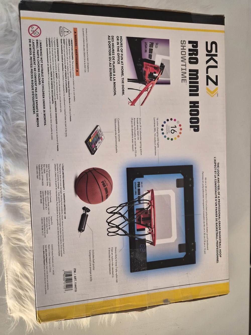 Pro Mini Hoop Showtime Indoor Basketball - Black/White - Picture 4 of 7